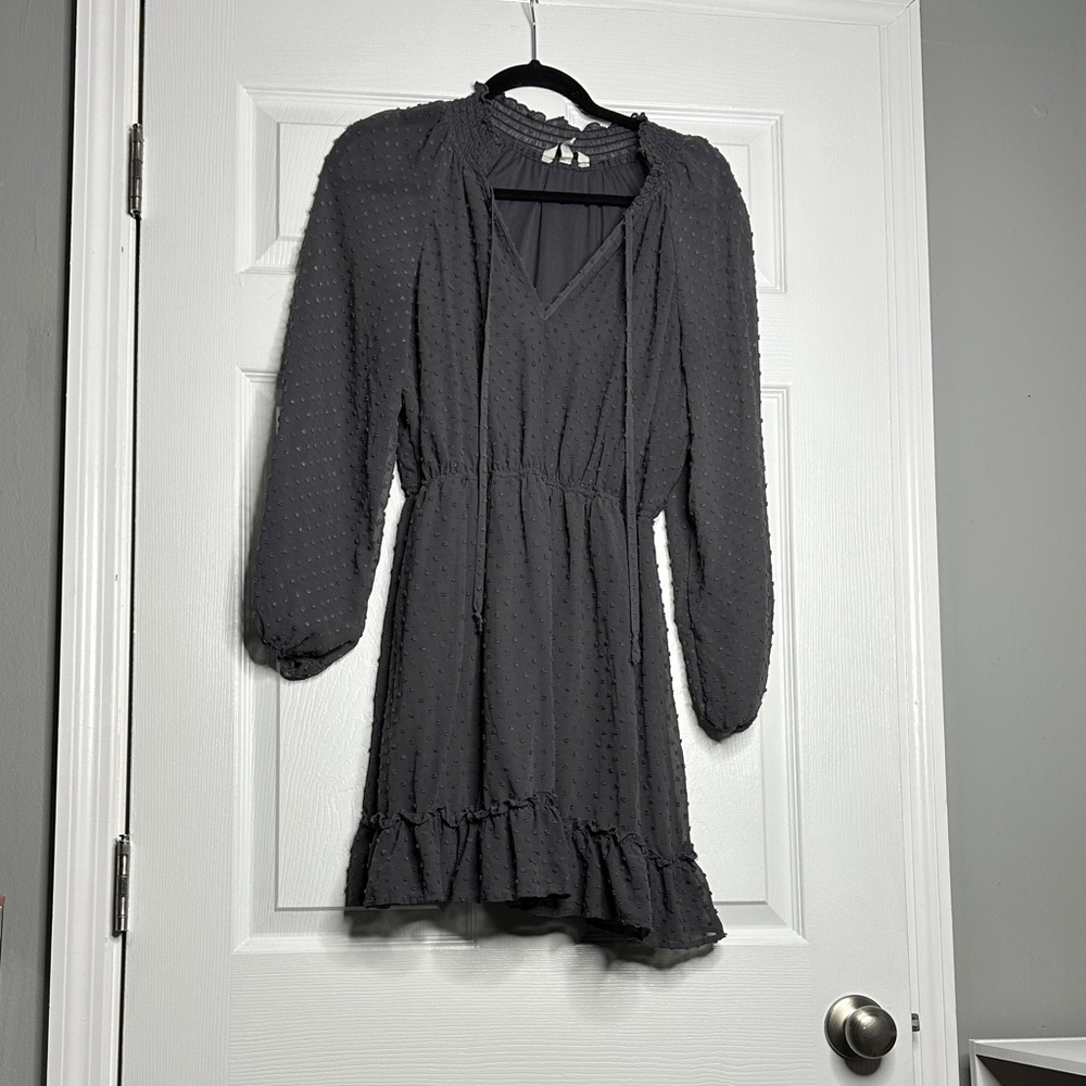 Speechless Gray Textured Dress